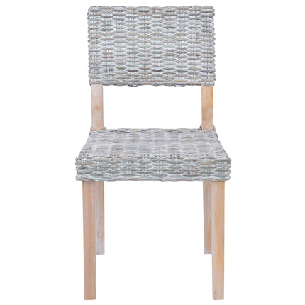 Matstol 2 pcs Kubu Rattan Vit tvätt 46 x 55 x 84 cm