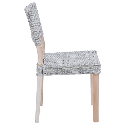 Matstol 2 pcs Kubu Rattan Vit tvätt 46 x 55 x 84 cm