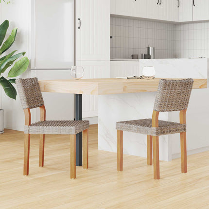 Matstol 2 st Kubu Rattan Kubu grå 46 x 55 x 84 cm
