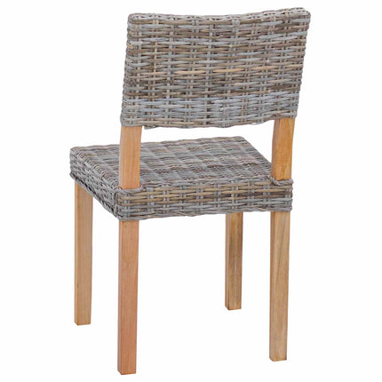 Matstol 2 pcs Kubu Rattan Kubu grå 46 x 55 x 84 cm