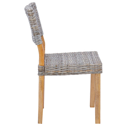 Matstol 2 st Kubu Rattan Kubu grå 46 x 55 x 84 cm