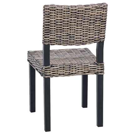 Matstol 2 pcs Kubu Rattan Svart tvätt 46 x 55 x 84 cm