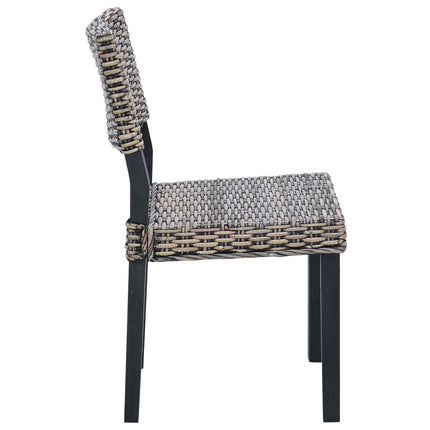 Matstol 2 pcs Kubu Rattan Svart tvätt 46 x 55 x 84 cm