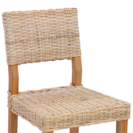 Matstol 2 pcs Kubu Rattan Naturfärg 46 x 55 x 84 cm