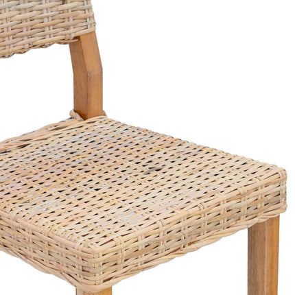 Matstol 2 pcs Kubu Rattan Naturfärg 46 x 55 x 84 cm