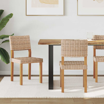Matstol 2 pcs Kubu Rattan Naturfärg 46 x 55 x 84 cm