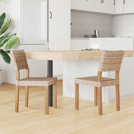 Matstol 2 pcs Kubu Rattan Naturfärg 46 x 55 x 84 cm