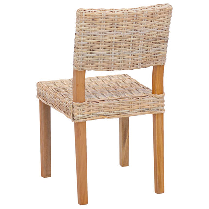Matstol 2 pcs Kubu Rattan Naturfärg 46 x 55 x 84 cm