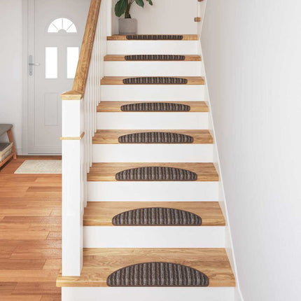 Självhäftande trappmattor 15 pcs Brun 56 x 17 x 3 cm