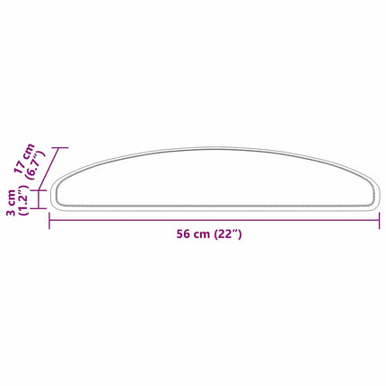 Självhäftande trappmattor 15 pcs Brun 56 x 17 x 3 cm