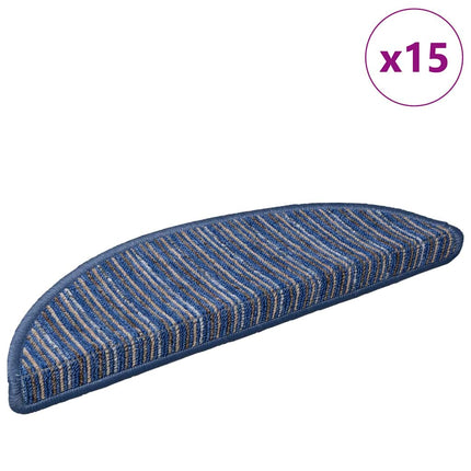 Självhäftande trappmattor 15 pcs Blå 56 x 17 x 3 cm