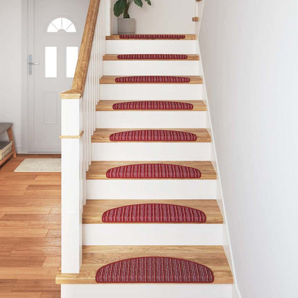 Självhäftande trappmattor 15 pcs Röd 65 x 21 x 4 cm