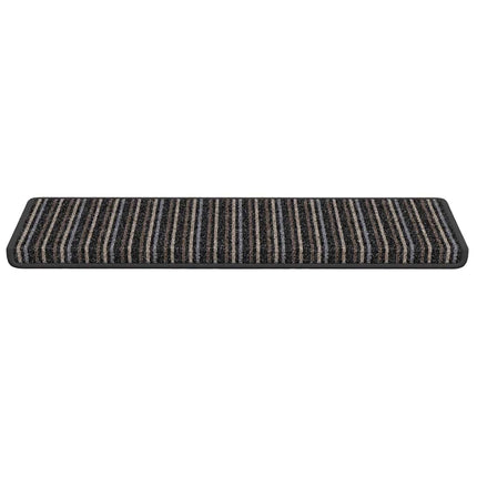 Självhäftande trappmattor Randig 15 pcs Antracit 65 x 21 x 4 cm