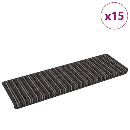 Självhäftande trappmattor Randig 15 pcs Antracit 65 x 21 x 4 cm