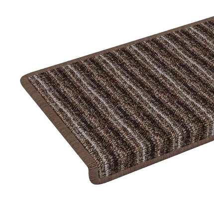 Självhäftande trappmattor Randig 15 pcs Brun 65 x 21 x 4 cm