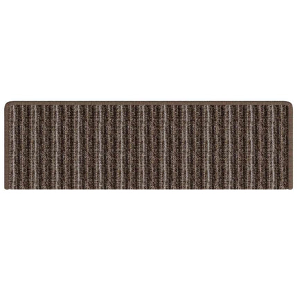 Självhäftande trappmattor Randig 15 pcs Brun 65 x 21 x 4 cm