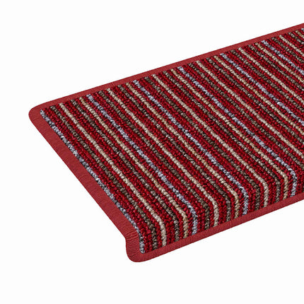 Självhäftande trappmattor Randig 15 pcs Röd 65 x 21 x 4 cm
