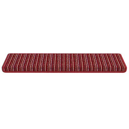 Självhäftande trappmattor Randig 15 pcs Röd 65 x 21 x 4 cm