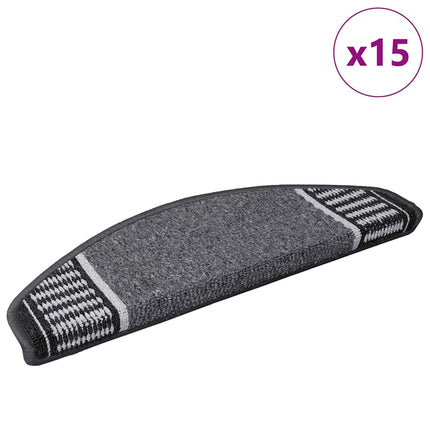 Självhäftande trappmattor 15 pcs Antracit 65 x 21 x 4 cm