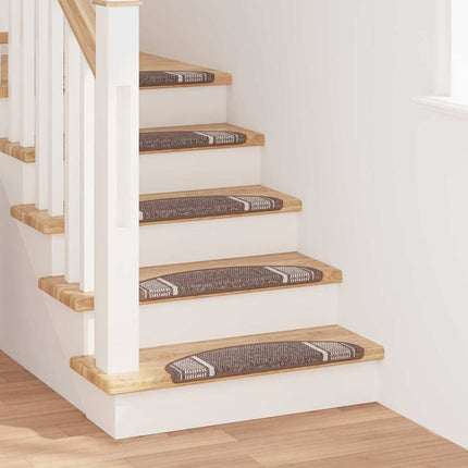 Självhäftande trappmattor 15 pcs Brun 65 x 21 x 4 cm