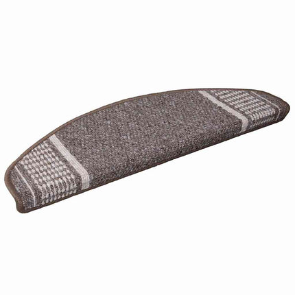 Självhäftande trappmattor 15 pcs Brun 65 x 21 x 4 cm