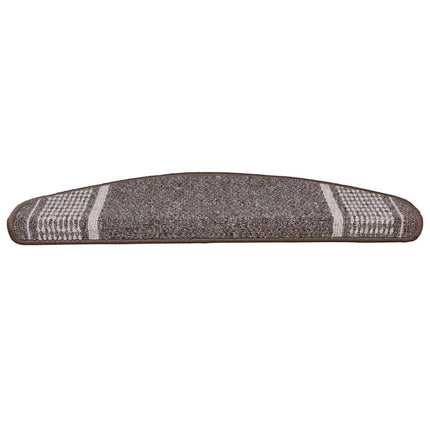 Självhäftande trappmattor 15 pcs Brun 65 x 21 x 4 cm