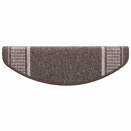 Självhäftande trappmattor 15 pcs Brun 65 x 21 x 4 cm