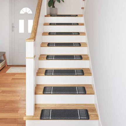 Självhäftande trappmattor 15 pcs Antracit 65 x 21 x 4 cm