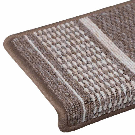 Självhäftande trappmattor 15 st 65 x 21 x 4 cm Non-Slip Brun
