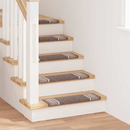 Självhäftande trappmattor 15 st 65 x 21 x 4 cm Non-Slip Brun