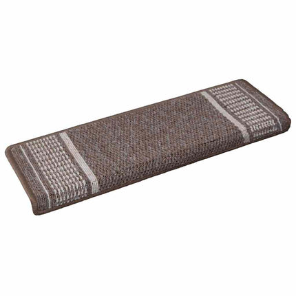 Självhäftande trappmattor 15 st 65 x 21 x 4 cm Non-Slip Brun