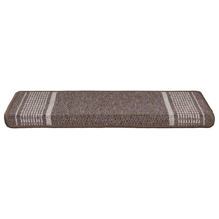 Självhäftande trappmattor 15 st 65 x 21 x 4 cm Non-Slip Brun