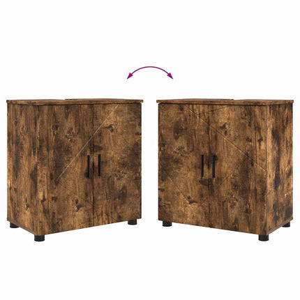 Badrumsmöbelset 2 st Rökt ek 61 x 35 x 64 cm