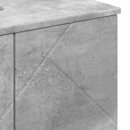 Badrumsmöbelset Väggmonterad 3 pcs Betonggrå Konstruerat trä