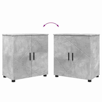 Badrumsmöbelset 4 pcs Betonggrå Konstruerat trä & Metall