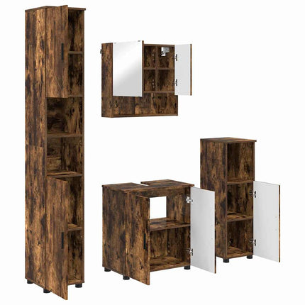 Badrumsmöbelset 4 st Rökt ek 61 x 35 x 64 cm