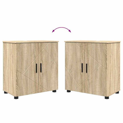 Badrumsmöbelset 4 pcs Sonoma-ek Konstruerat trä & Metall