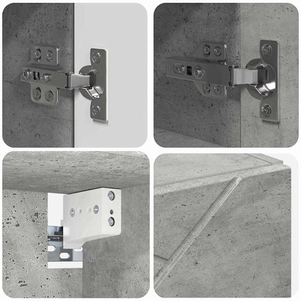 Badrumsmöbelset 4 pcs Betonggrå Konstruerat trä & Metall