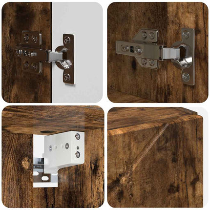 Badrumsmöbelset 5 st Rökt ek 61 x 35 x 64 cm