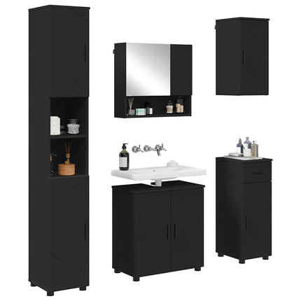 Badrumsmöbelset 5 st Svart 61 x 35 x 64 cm