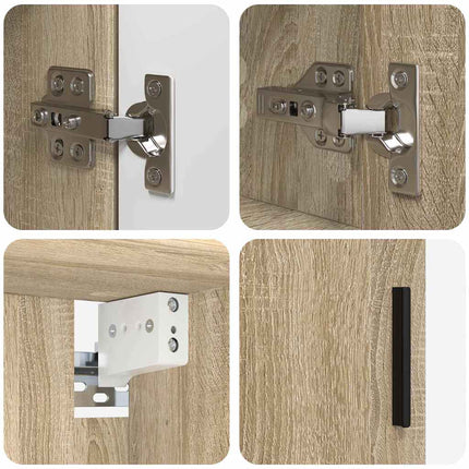 Badrumsmöbelset 4 pcs Sonoma-ek Konstruerat trä & Metall