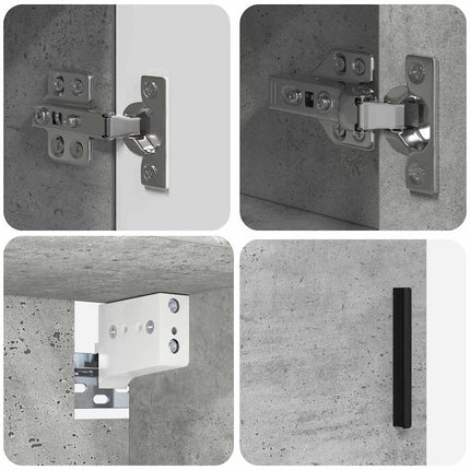 Badrumsmöbelset 4 pcs Betonggrå Konstruerat trä & Metall