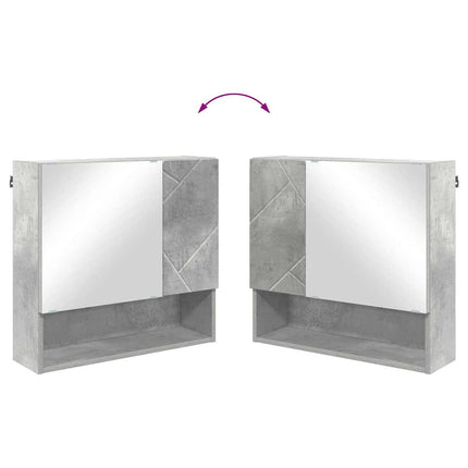 Badrumsmöbelset 4 pcs Betonggrå Konstruerat trä & Metall