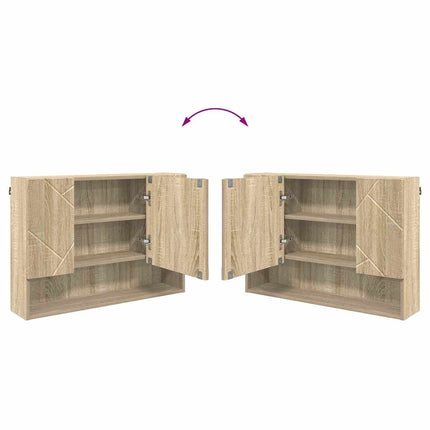 Badrumsmöbelset 2 pcs Sonoma-ek Konstruktions trä och metall