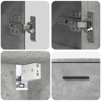 Badrumsmöbelset 2 pcs Betonggrå Konstruktions trä och metall