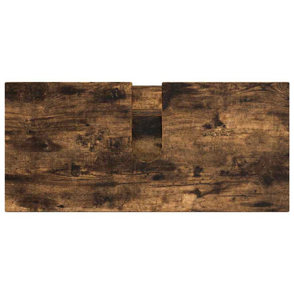 Badrumsmöbelset 2 st Rökt ek 76,5 x 35 x 64 cm