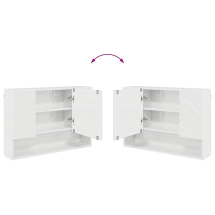 Badrumsmöbelset med låda med hylla 4 pcs Högblanka vita