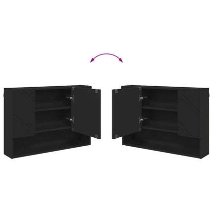 Badrumsmöbelset 4 pcs Svart Konstruktions trä och metall