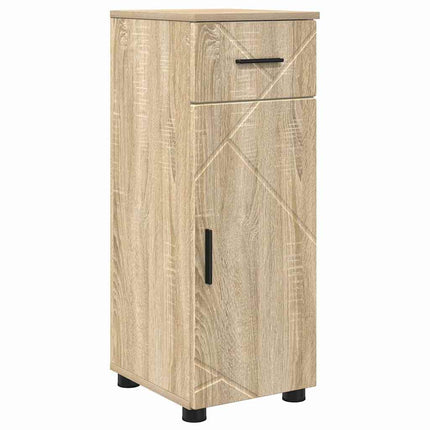 Badrumsmöbelset 4 pcs Sonoma-ek Konstruktions trä och metall