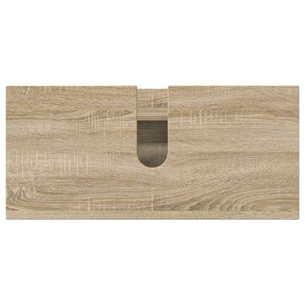 Badrumsmöbelset 4 pcs Sonoma-ek Konstruktions trä och metall